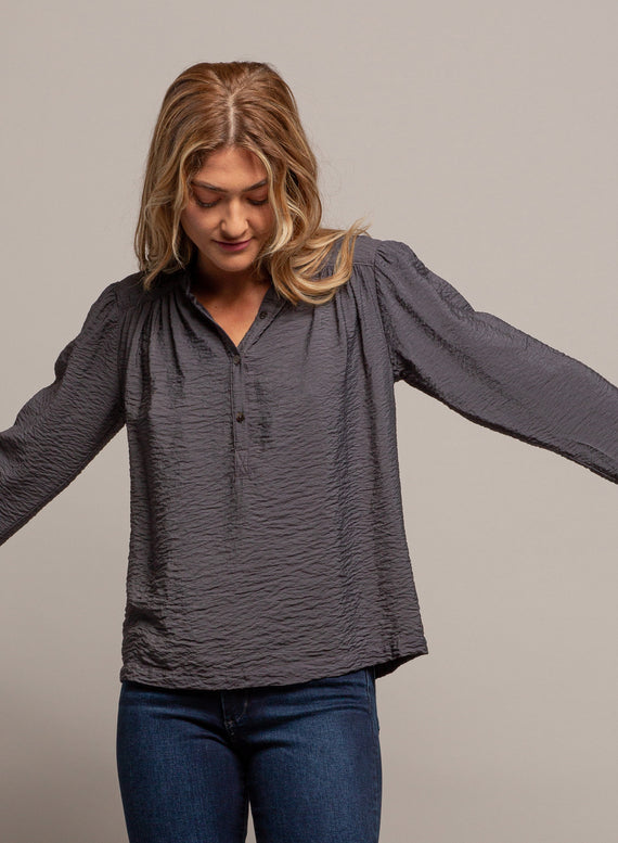 Crinkle Satin Blouse